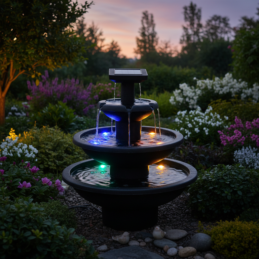 3-Tier Solar Bird Bath Fountain