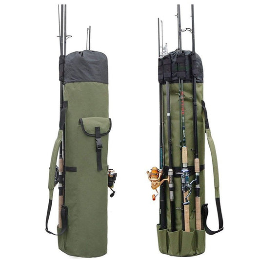 Sac de pêche cylindrique extérieur Sac de canne à pêche multifonctionnel Sac de rangement pour matériel de pêche à la mer